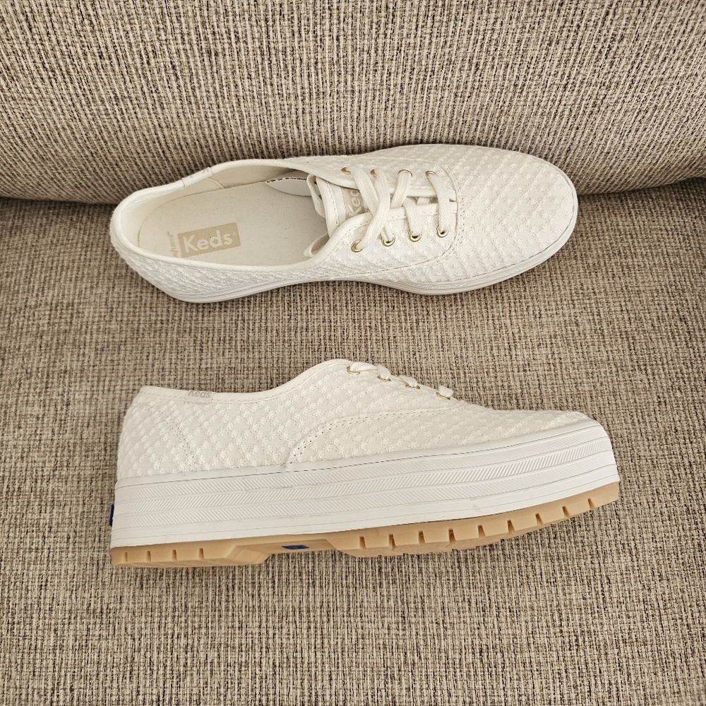 Keds Cream Sneakers with Tan Sole